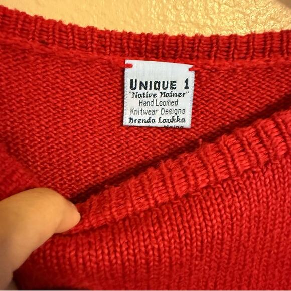 Unique 1 Native Mainer Cable Dog Knit Sweater Size Large - Picture 3 of 5